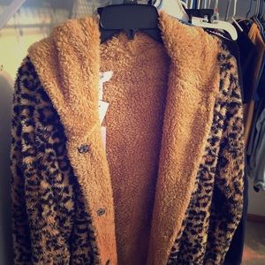 Cheetah Cardigan w/ hood